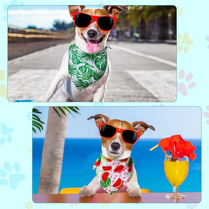Amylove 120 Pcs Christmas Dog Bandanas Bulk Thanksgiving Day Holiday Triangle Dog Pack Puppy Kerchief Bandana Adjustable Pet Scarf for Pet Cat Costume Accessories Decor(Flower)