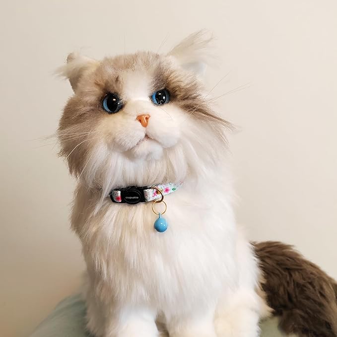 2 Pack Breakaway cat Collars with Bell,Safety Quick Release Pendant Cute Kitten Collar,Adjustable 20-30cm (Rose+Blue, 20-30cm)