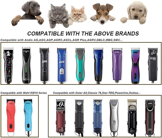 Audoc 4FC Blades Dog Grooming Blades Compatible with Andis/Oster A5/Wahl KM-10 Series Dog Clippers,Detachable Clipper Replacement Blade,Black(4FC/2PCS)