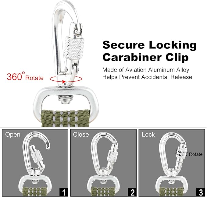 Plutus Pet Heavy Duty Dog Leash with Lockable Aluminum Carabiner, 4/6 Feet Long, Double-Sided Reflective Nylon, Padded Handle, for Puppy, Small, Medium and Large Dogs (Ranger Green, 1" x 4')