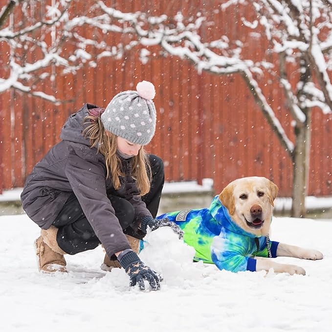 Dog Hoodies Winter Coat for Large Medium Dogs, Pullover 6 Legs Warm Coat Hooded Sweatshirt, Fleece Hoodie for Cold Weather (Bandhnu Green, 7X-Large)