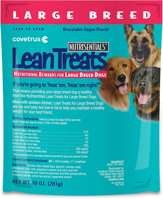 Covetrus Nutrisential Lean Treats for Large Dogs - Chicken Flavor - 10oz - 16 Pack