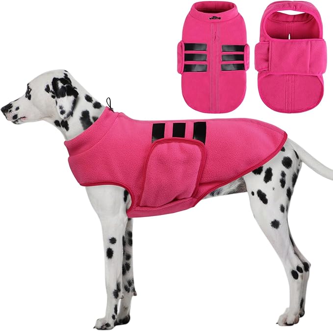 Dog Sweater,Adjustable Dog Sweaters for Small, Medium and Large Dogs Boys Girls, Dachshund Chihuahua Fleece Dogs Sweater(Pink,XL)