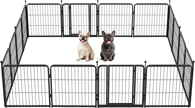 FXW Instant Unleashed Dog Playpen, Portable Pet Fence for Outdoor, RV Trips, and Camping, 24inch, 16 Panels for Puppy and Small Dogs│Patented