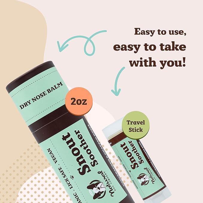 Natural Dog Company Snout Soother Balm Stick 2 oz – All Natural Dog Nose Balm for Dry Cracked Snouts – Organic Moisturizing & Soothing Balm – Lick-Safe, Protective Snout Care, Made in USA