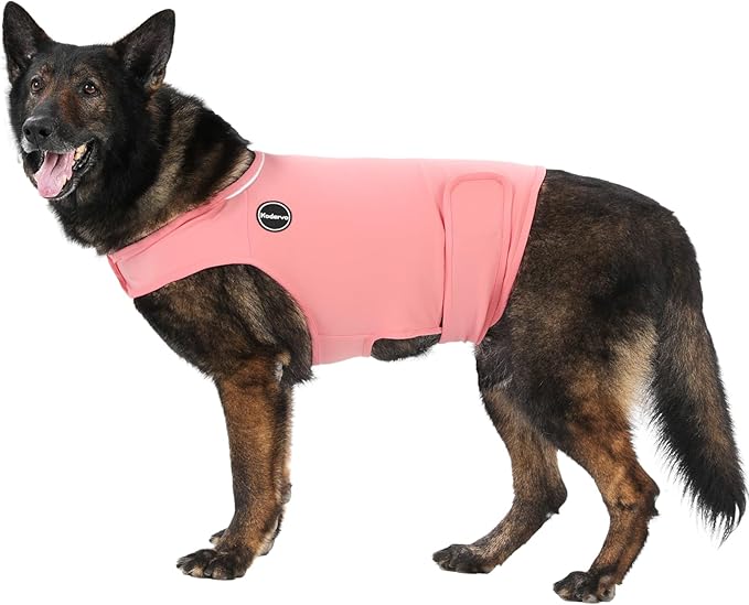 Dog Anxiety Jacket, Skin-Friendly Dog Calming Shirt - Dog Coat for Thunder, Fireworks, Vet Visits and Separation - Keep Pet Calm Without Medicine & Training, Anti Anxiety, Pink, Large