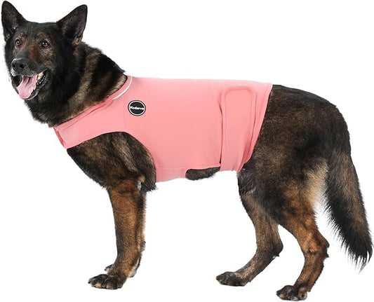 Dog Anxiety Jacket, Skin-Friendly Dog Calming Shirt - Dog Coat for Thunder, Fireworks, Vet Visits and Separation - Keep Pet Calm Without Medicine & Training, Anti Anxiety, Pink, X-Large