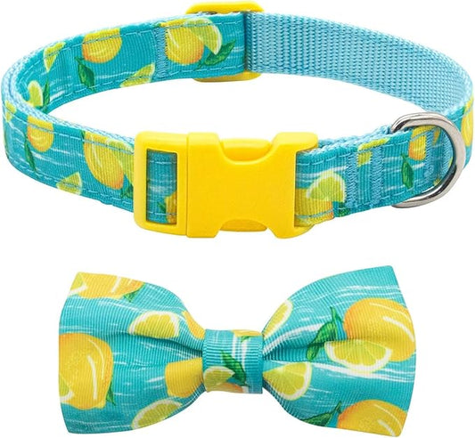 azuza Dog Collar Bow Tie, Soft Adjustable Bow tie Dog Collars for Medium Dogs