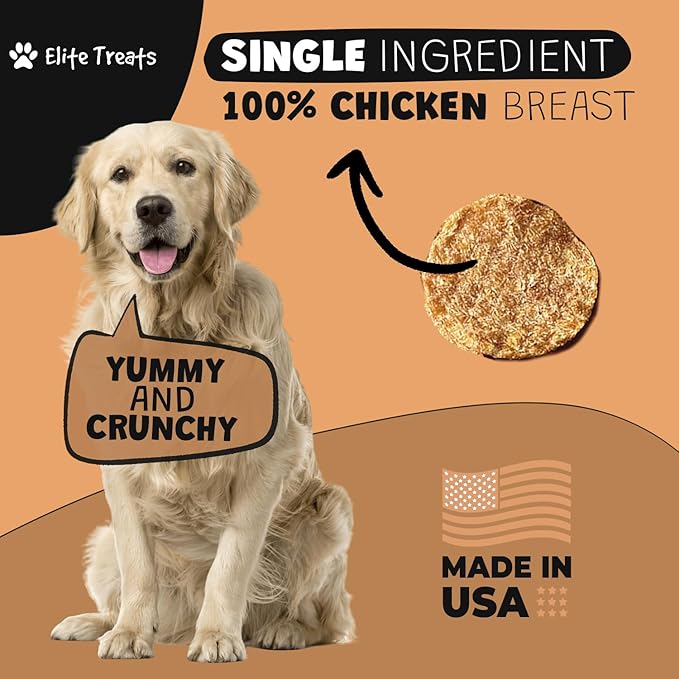 Chicken Chips 12 oz, Dehydrated Chicken Dog Treats, All Natural, Single Ingredient, USA Made, for Small to Large Dogs