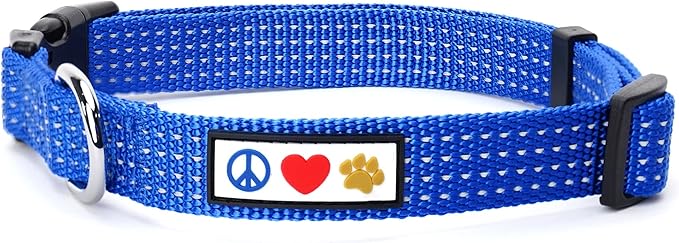 Pawtitas Reflective Dog Collar Adjustable Dog Collars for Small Dogs Puppy Collar Small Dog Collar Blue Collar