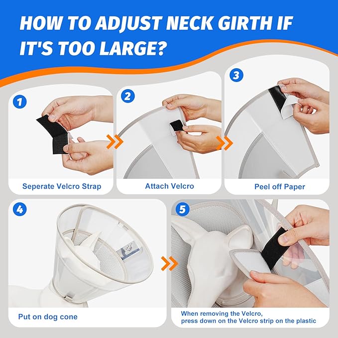 Dog Cone Collar with Soft Liner to Stop Licking, Elizabeth Recovery Collar After Surgery for Large Medium Dogs, Comfortable Pet Head Cone Alternative for Neutering Spay Injury (2XL)