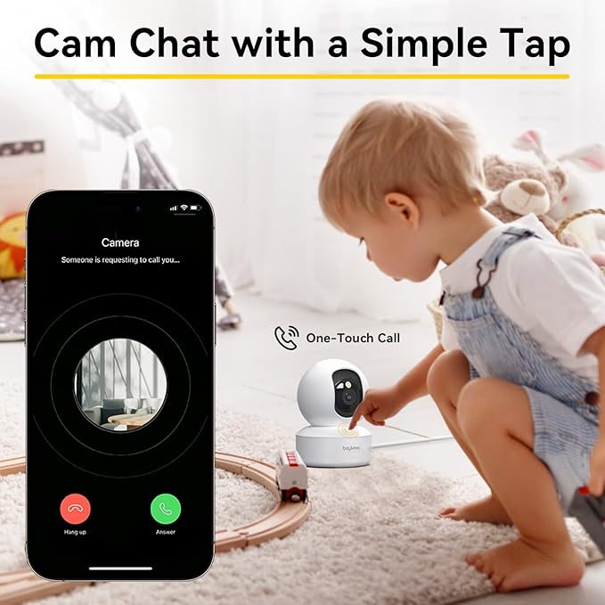 BoyKeep Indoor Camera 2K, 5G/2.4GHz Pet Camera with Phone App,Cameras for Home Security, Motion Tracking, Color Night Vision, 2-Way Audio, WiFi 12-Second Cloud Storage