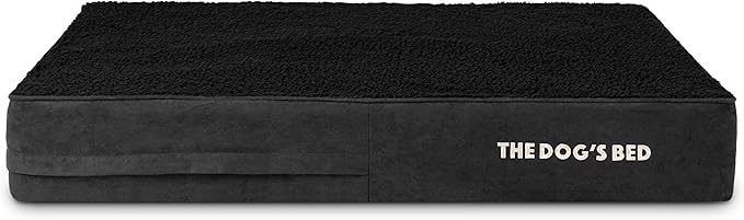The Dog's Bed Replacement Outer Cover ONLY (Outer Cover ONLY - NO Bed, NO Waterproof Inner) for The Dog's Bed, Washable Plush Fabric, Large 6 Inches (Black Plush)