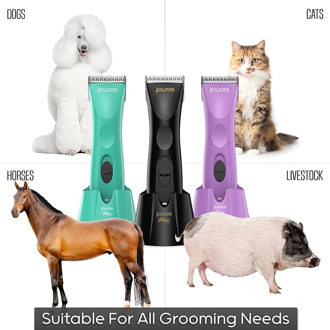 Falcon Cordless Clipper 2 Speed - Professional Grooming with Precision, Power, Low Noise, Dog Clippers for Grooming (Falcon Purple)