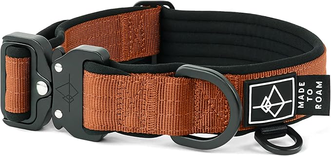 MADE TO ROAM Comfort Collar - Adjustable Nylon Dog Collar with Soft Comfortable Padding, Light Aviation Aluminum Metal Buckle for Small, Medium and Large Dogs (Nevada Evening, Size 5)