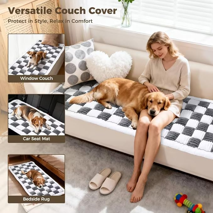 Couch Covers for Dogs, Washable Sofa Couch Cover for Pet, Couchs Covers for Cushion Sofa Pet Friendly, Non Slip Sofa Cover (27.6''*82.7''/60 x 210cm) Thickened Version