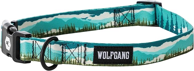 Wolfgang Heavy Duty, Adjustable Dog Collar with Quick Release Nylon Buckle for Walking & Training, GreatEscape Print, Large