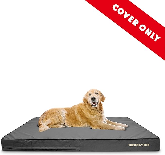 The Dog's Bed Replacement Outer Cover ONLY (Outer Cover ONLY - NO Bed, NO Waterproof Inner) for The Dog's Bed, Washable Oxford Fabric, XXXL 6 Inches (Grey with Black Piping)
