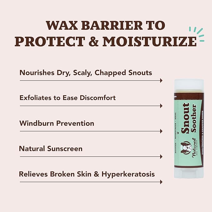 Natural Dog Company Snout Soother Travel Stick 4-Pack – 0.15 oz Chapstick-Size Sticks – Organic, Plant-Based, Lick-Safe Balm for Dry, Cracked, Crusty Noses – Value Bundle, Made in USA