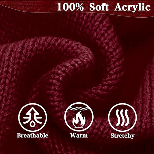 PUPTECK Winter Dog Cat Sweater Coat - Soft Cold Weather Clothes Knitwear for Kitties & Small Dogs Indoor Outdoor Walking Warm, Knitted Classic for Doggies Kitties Girls Boys, Dark Red S