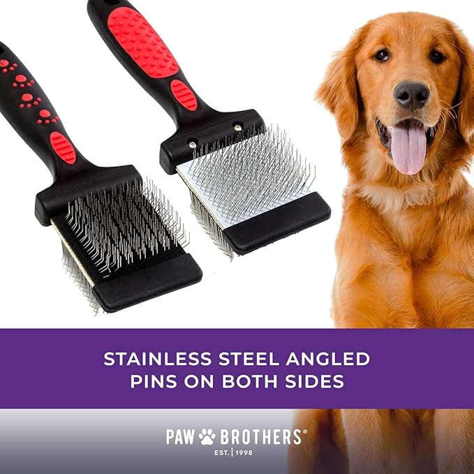 RYAN'S PET SUPPLIES Double Sided Flex Slicker Brush, Firm, Small - Quicker Slicker Detangling and Conditioning Spray, Ready to Use, 16 oz