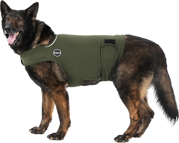 Dog Anxiety Jacket, Skin-Friendly Dog Calming Shirt - Dog Coat for Thunder, Fireworks, Vet Visits and Separation - Keep Pet Calm Without Medicine & Training, Army Green, X-Large