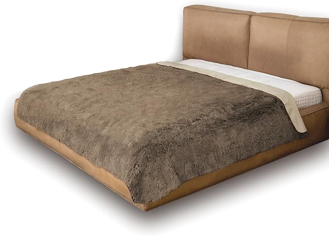 Dogs/Cats Bed Mats, Dog Pad Washable Removable Couch Cover with Anti-Slip Back, Plush Long Fur Mat, Perfect for Small, Medium and Large Dogs.(Brown, 82"x82")