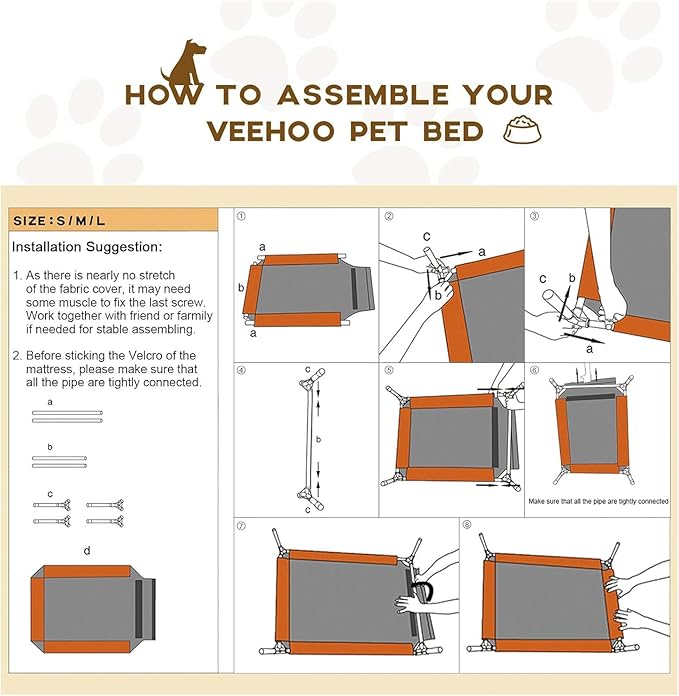 Veehoo Outdoor Elevated Dog Bed for Medium Dogs, Cooling Raised Dog Cots Beds Training Platform Off Ground Hammock with Breathable Mesh, No-Slip Feet, 32"x25", Blue