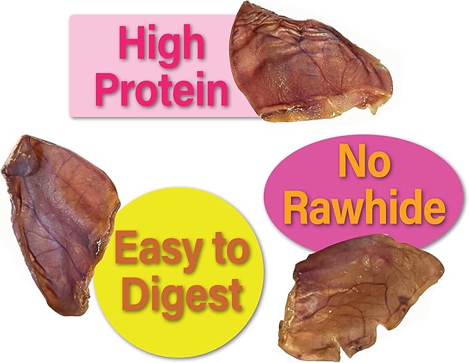 Scoochie Pet Brazilian Pig Ears - All-Natural Dog Chews, Pig Ears for Dogs, Chemical-Free, Long-Lasting Treat - 75 Count