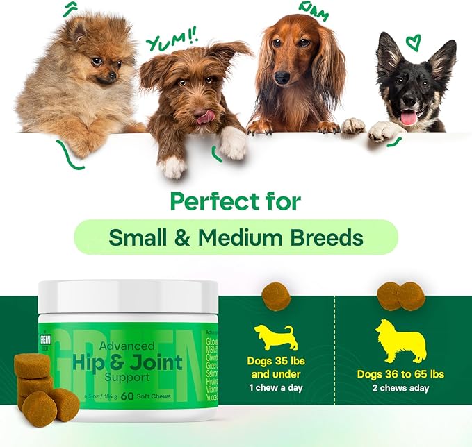 Hip & Joint Supplement for Dogs - Bacon Flavor Soft Chews - Mobility & Flexibility Support - MSM, Chondroitin, Glucosamine for Dogs - 60 Count, Dog Glucosamine for Small & Medium Breeds