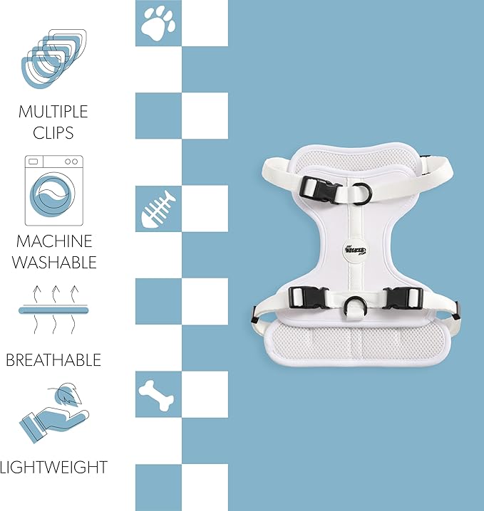 HNS1002F Arlo Medium Adjustable Soft Padded No Pull Pet Harness with 3 Buckles and 3 Leash Clips, Seltzer