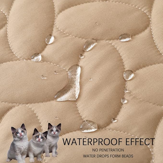 Ameritex Waterproof Pet Bed Cover Anti-Slip Dog Bed Blanket for Sofa and Furniture Waterproof New Pattern Design (Beige, 30x90 Inch (Pack of 1))