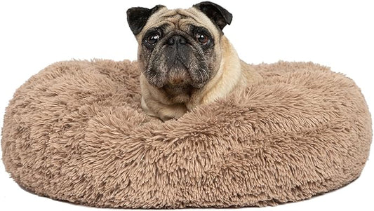 Best Pet Supplies Dog House Bed Crate Mat Tent Indoor Round Soft Plush for Small, Medium, and Large Breeds - Caramel, 20 x 20 x 6