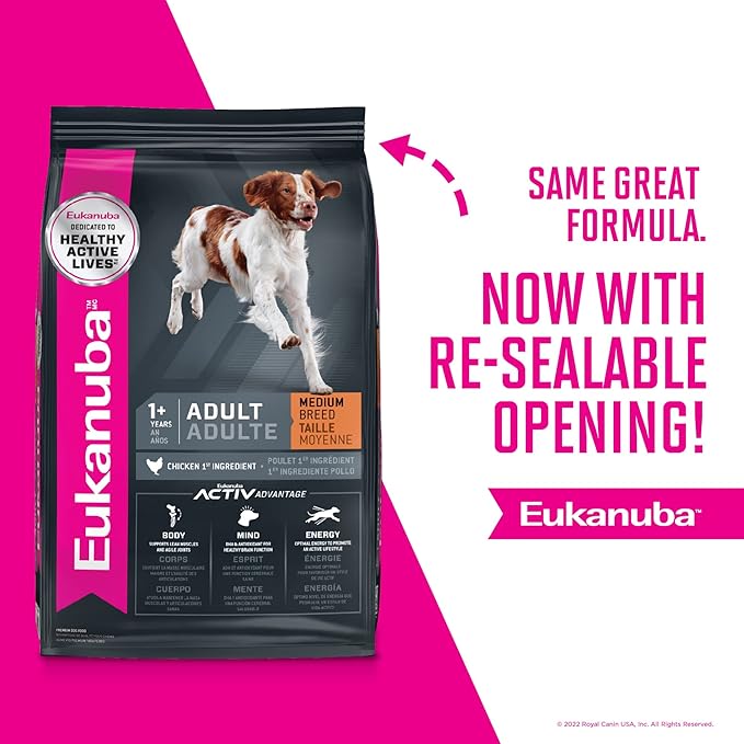 Eukanuba Adult Medium Breed Dry Dog Food, 30 lb Bag