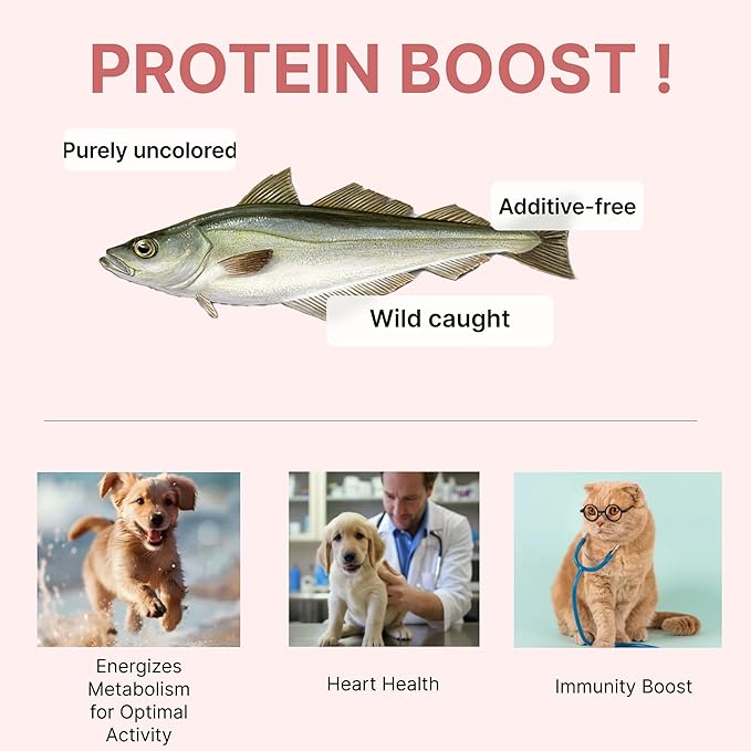 Puppyluv Freeze Dried Pollock Dog & Cat Treats, Wild Caught, Single Ingredient, Natural High Protein & Fish Oil, Grain Free, Gluten Free, 3.0oz