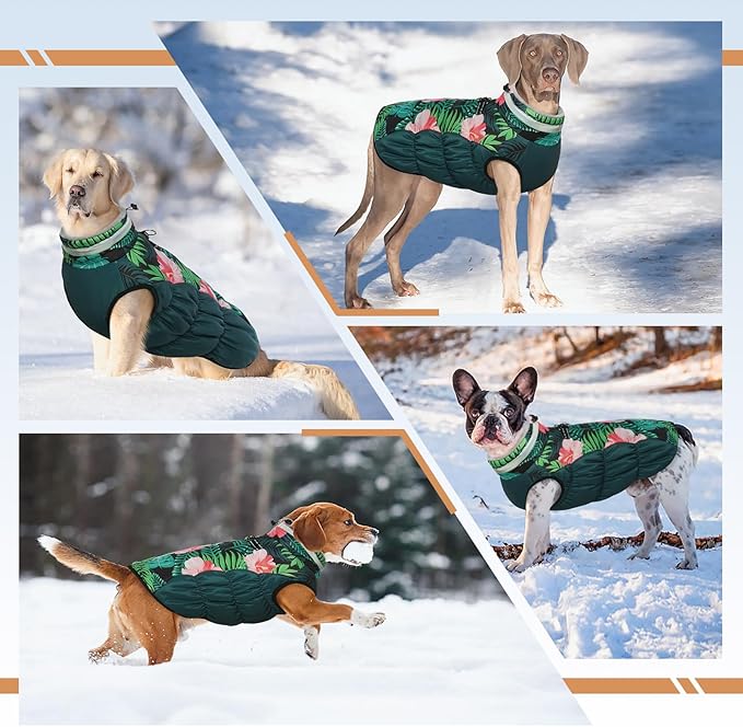 Dog Coats for Small Dogs, Puppy Coat, Warm Winter Jacket, XS Dog Coat with Harness Built in, Waterproof Pet Cold Weather Coats, Puppy Winter Clothes Snowsuit Chihuahua Maltese,XS