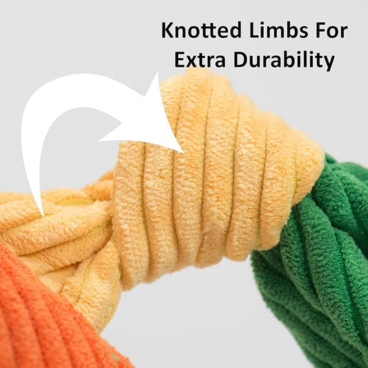 HuggleHounds Knottie Plush Dog Toy - Dog Stuffed Animal Toy, Puppy Toys, Squeaky Dog Toy for Small, Medium & Large Dogs, Durable Plush to Keep Them Busy, Officially Licensed - Army Mule, Large