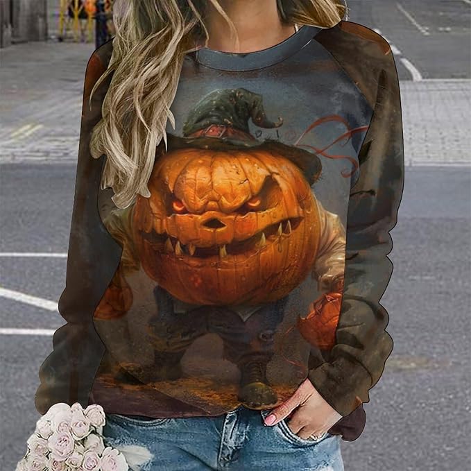 Womens novelty funny cat printed crewneck sweatshirt casual loose long sleeve graphic pullover sweatshirts tops