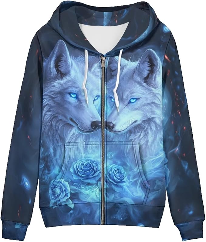 WELLFLYHOM Women Y2K Hoodie Zip Up Sweatshirt Vintage Jackets Hooded Cardigan
