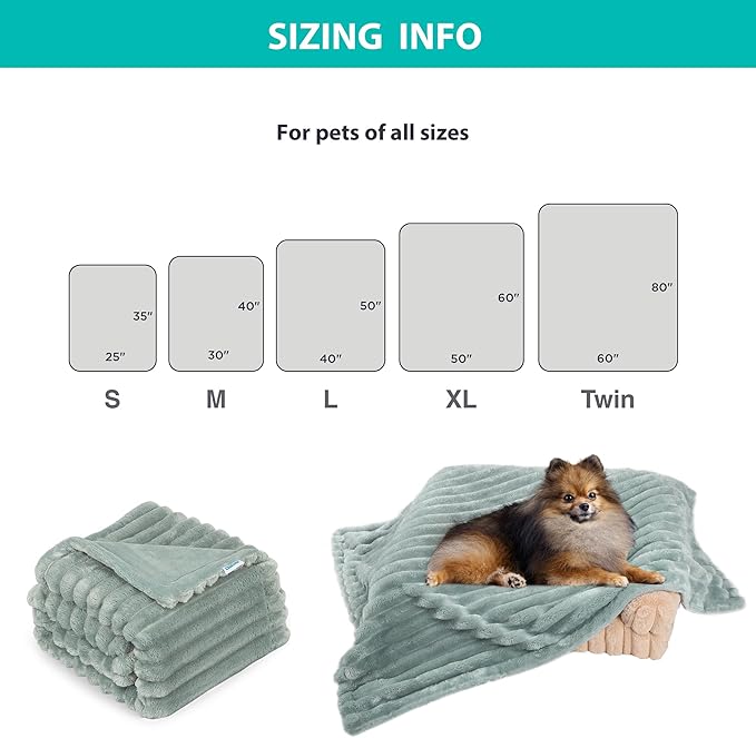 Waterproof Dog Blanket, Soft Fleece Blanket for Couch Protector, Reversible Pet Blankets Furniture Protector Cover for Small Medium Large Dogs Cats (Green, 30"x40")