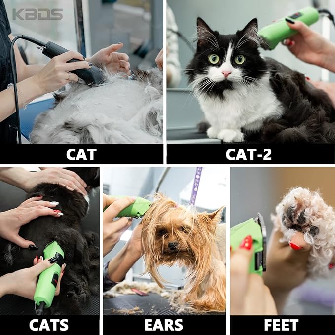KBDS Detachable Ceramic Pet Clipper Blades,Size-10 Blade Compatible with Most Andis,Oster,Wahl A5 Clippers,Made of Ceramic Blade Cutter and Carbon Steel Blade,1/16'' Inch 1.5mm Cut Length