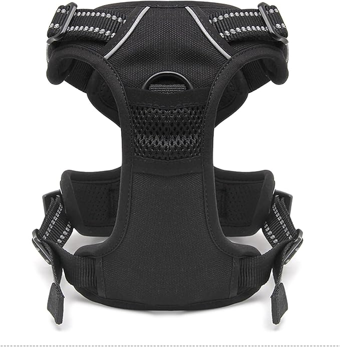 TRUE LOVE Adjustable No-Pull Dog Harness Reflective Pup Vest Harnesses Comfortable Control Brilliant Colors TLH5651(Black,XL)