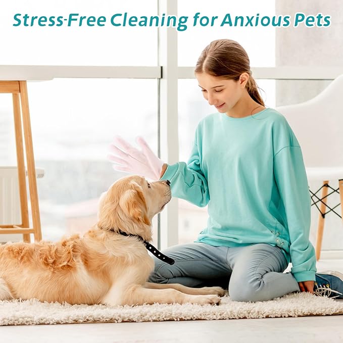 6 PCS Rinse Free Dog Shampoo Mitts, Waterless Dog Shampoo Mitts, Hypoallergenic Pet Bath Wipes Perfect for Dogs, Suitable for Daily Care and Travel