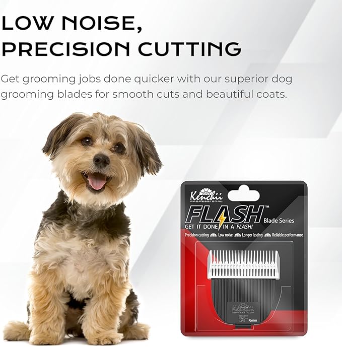 Kenchii Flash Clipper Blade (5F,6mm) Only Compatible with Flash Clipper,Black & White