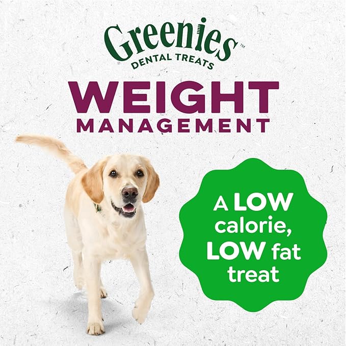Greenies Veterinarian-Recommended Weight Management Adult Natural Dental Dog Treats Regular Size, 27 oz. Pack, 27 Count