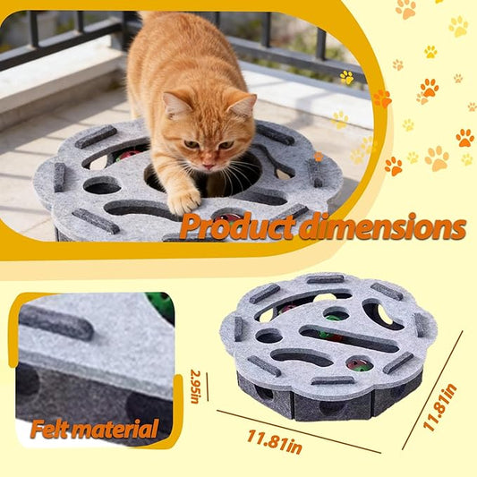 Interactive Cat Puzzle Toy, Felt Maze Box, Allows Cats to Play Independently, Scratching and Hunting Puzzle Box, Kitten Toy, a Gift for Kittens. (Gray lace)