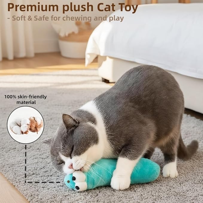 2BB Cat Kicker Toys with Catnip for Indoor Cats – 3 Pack Soft Plush Kick Stick Toys, 12.5in Interactive Catnip Toys for Kicking, Wrestling & Supervised Play
