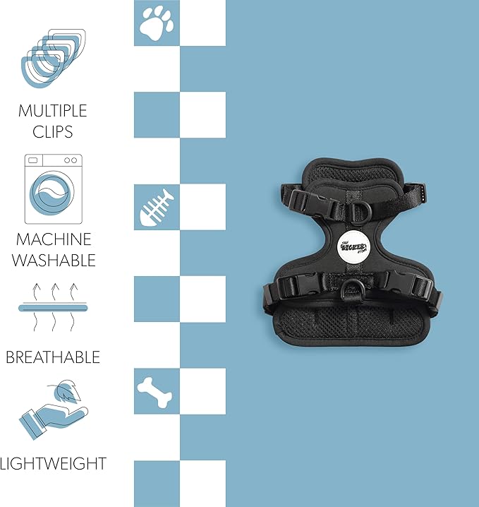 HNS1000I Arlo Extra Small Adjustable Soft Padded No Pull Pet Harness with 3 Buckles and 3 Leash Clips, Bitters