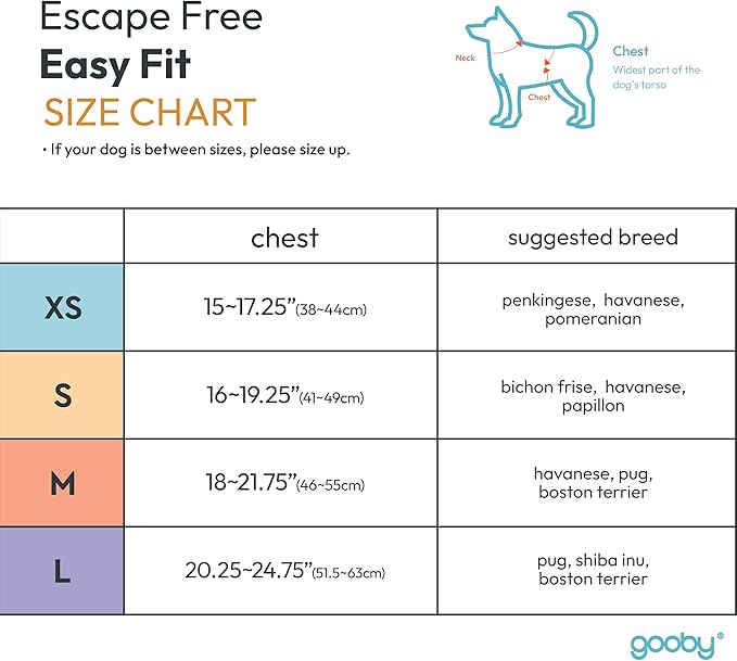 Gooby Escape Free Easy Fit Harness - Orange, Small - No Pull Step-in Patented Dog Harness with Quick Release Buckle for Small to Medium Dogs