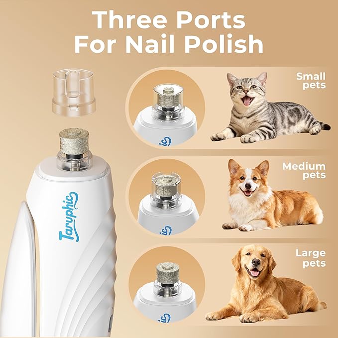 2-in-1 Dog Nail Clippers & Dog Nail Trimmers for Small Medium Large Dogs Cats Pets with Spash Guard, Nail Grinder for Dogs Quiet,Pet Nail Clippers with 2 LED Large Light